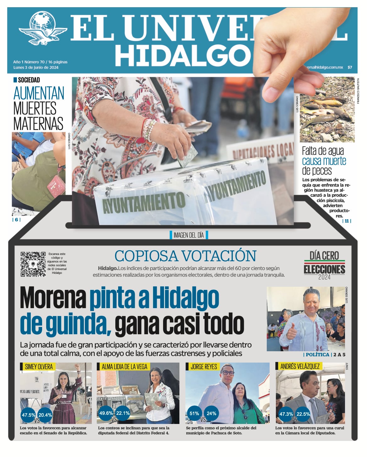 Portada El Universal Hidalgo 03/06/24