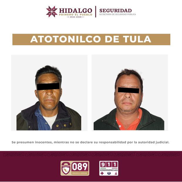 Detienen a dos hombres con más de 400 dosis de droga en Atotonilco de Tula | Fotos: SSPH