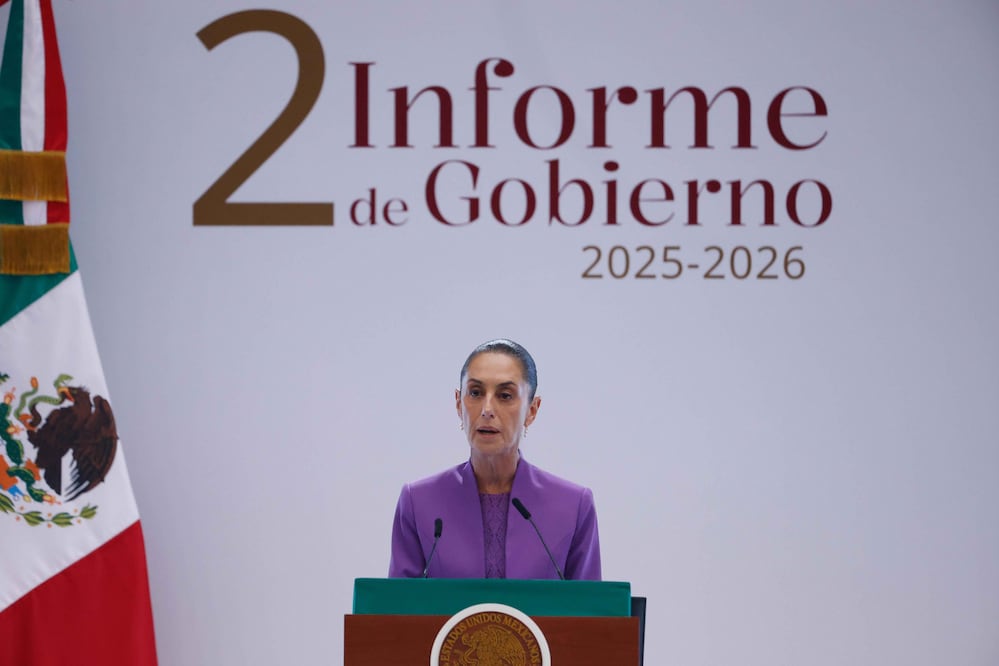 Claudia Sheinbaum, presidenta de México, rinde su segundo informe de gobierno en Palacio Nacional. Foto: Agencia EL UNIVERSAL/Diego Simón Sánchez/RDB.