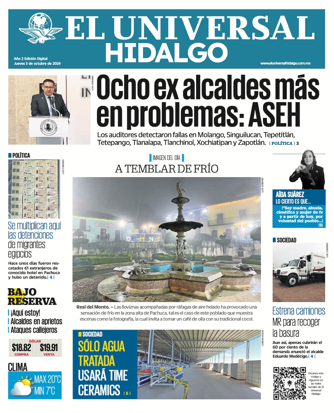 Portada El Universal Hidalgo 021024