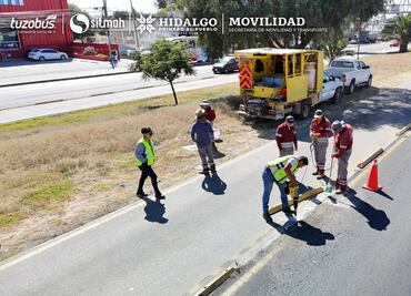 Semot concluye reencarpetamiento y reinstala bolardos en el carril confinado del Tuzobús