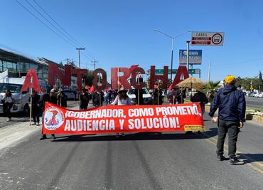 Bloqueo y marcha de Antorcha Campesina afectan vialidad en Pachuca