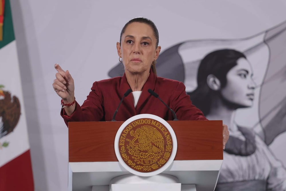 La presidenta Claudia Sheinbaum durante su conferencia matutina desde Palacio Nacional. Foto: Agencia EL UNIVERSAL/Gabriel Pano/RDB.