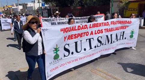 Crece protesta sindical en Apan por mejoras salariales