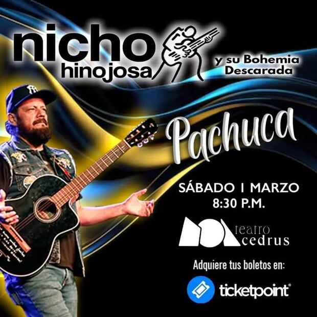 Nicho Hinojosa llega a Pachuca con su “Bohemia Descarada” |  Facebook: Nicho Hinojosa