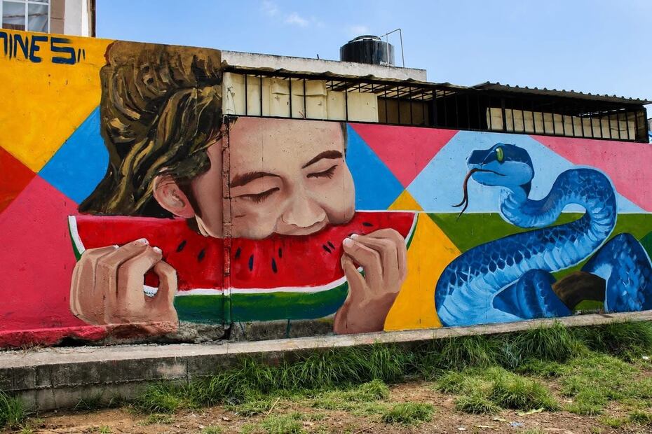 La obra, titulada “Pinta México Rotario: El Sentido Humano para Servir”, cuenta con una extensión aproximada de 937 metros cuadrados y fue realizada durante 12 días de trabajo continuo por 39 artistas I Foto: Especial