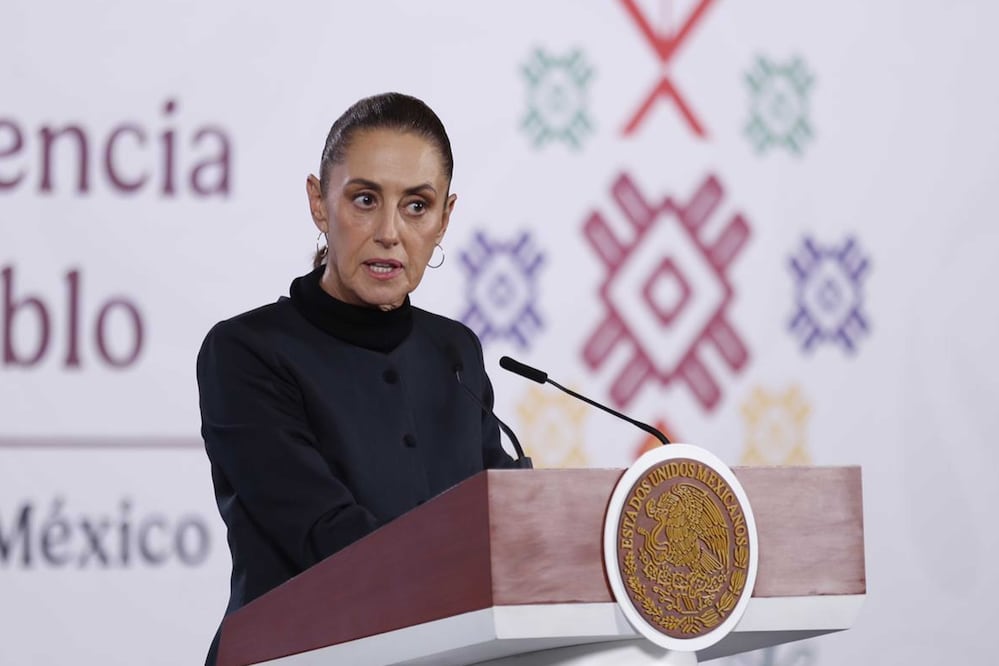 La presidenta Claudia Sheinbaum durante su conferencia matutina desde Palacio Nacional. Foto: Agencia EL UNIVERSAL/Diego Simón Sánchez/RDB.