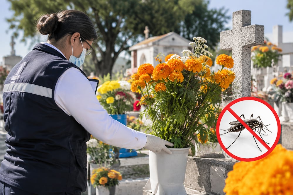 Piden evitar agua estancada en panteones de Hidalgo durante Día de Muertos | Imagen generada con IA