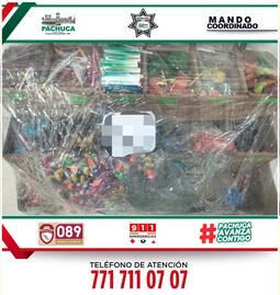 Detenido por transportar 27 kilogramos de pirotecnia en  Pachuca