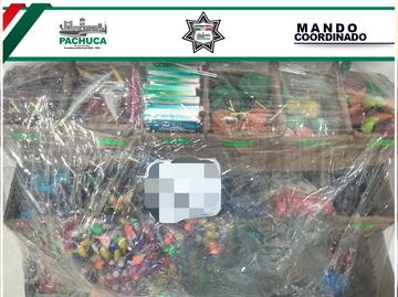 Detenido por transportar 27 kilogramos de pirotecnia en Pachuca
