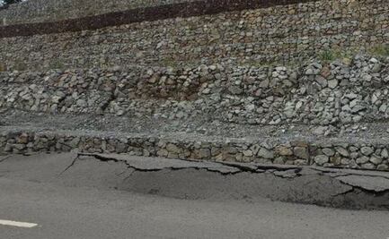 Falla geológica e hidrológica provoca deformación en carretera Real del Monte-Huasca