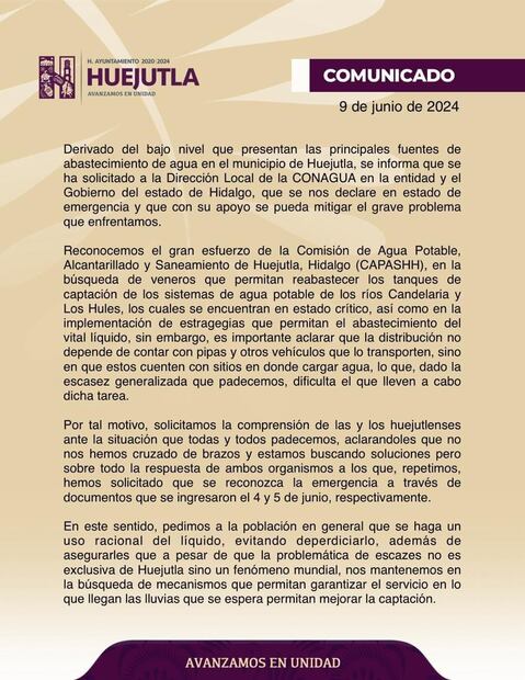 Los dos ríos que abastecían a la población se secaron y piden ayuda al Gobierno de Hidalgo para atender la situación I Foto: Especial