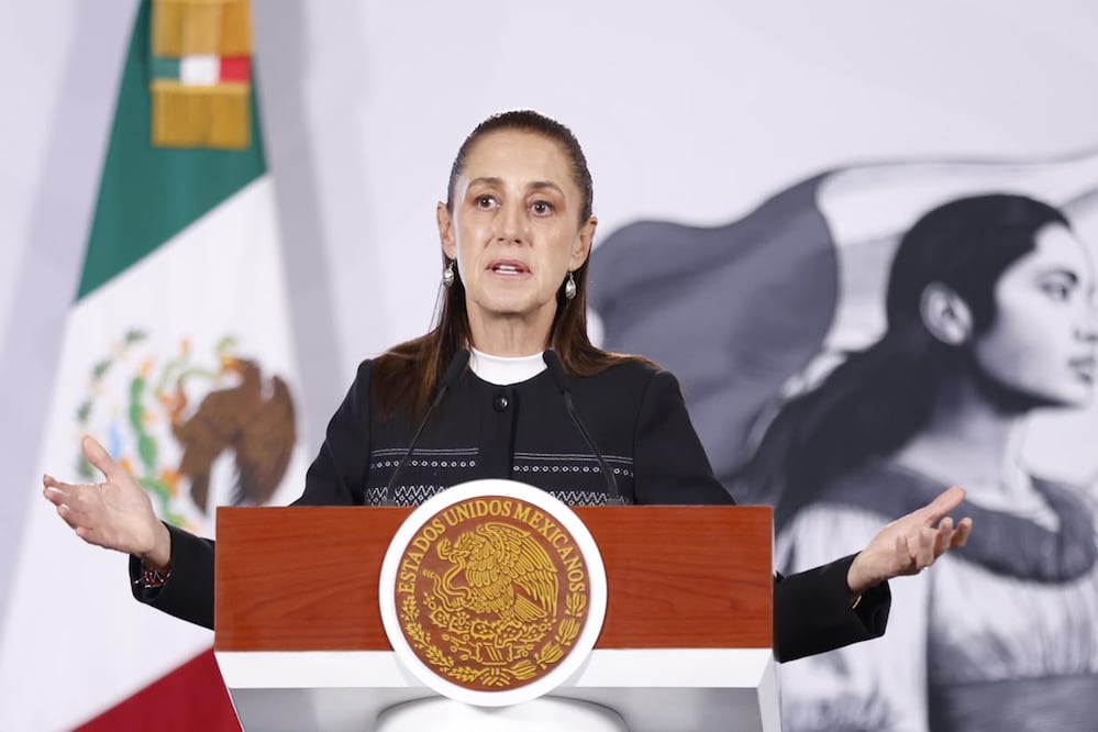 La presidenta Claudia Sheinbaum durante su conferencia matutina desde Palacio Nacional. Foto: Agencia EL UNIVERSAL/Diego Simón Sánchez/RDB.