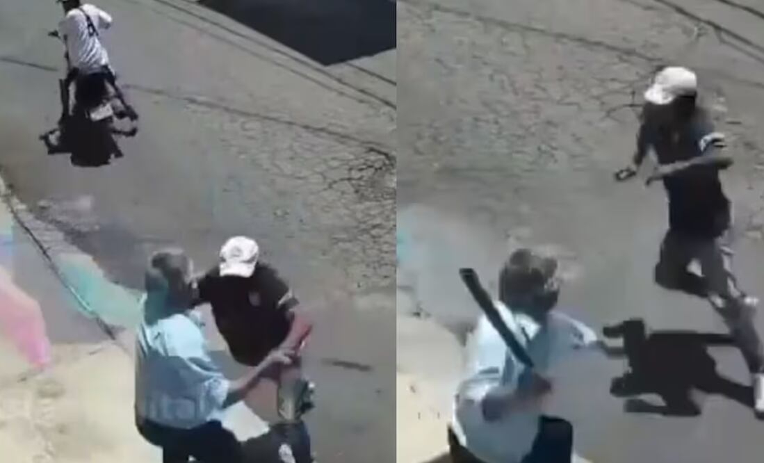 Así fue como adulto mayor se defendió de un asalto en Xochimilco. Foto: Captura de video