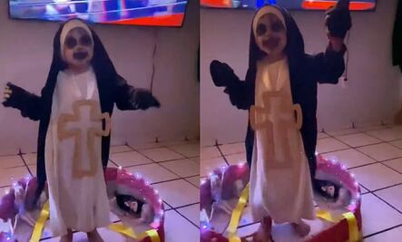 Niña se disfraza de "La Monja Viral de TikTok" y enternece a usuarios