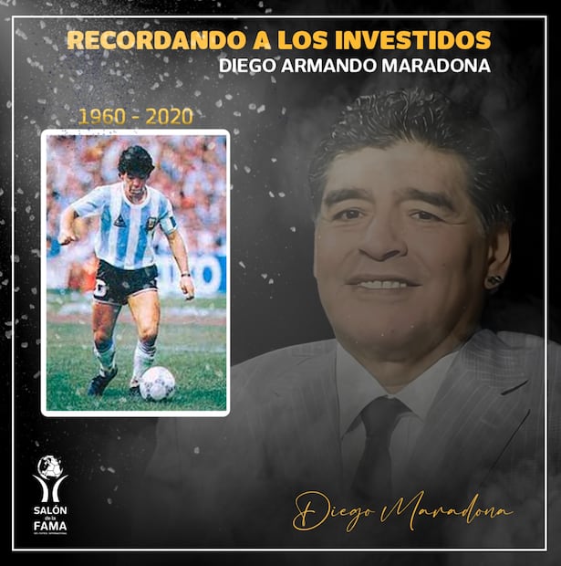 Maradona fue parte de la primera generación de investidos del Salón de la Fama del futbol mundial en Pachuca