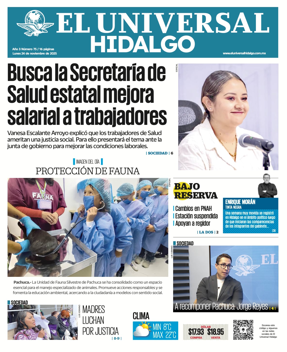 Portada El Universal Hidalgo 241125