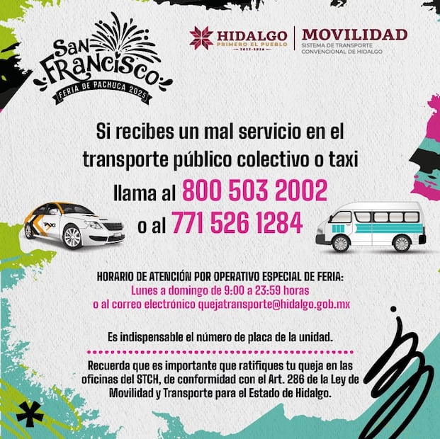 Bases y lanzaderas de taxi | Cortesía: Movilidad Hidalgo
