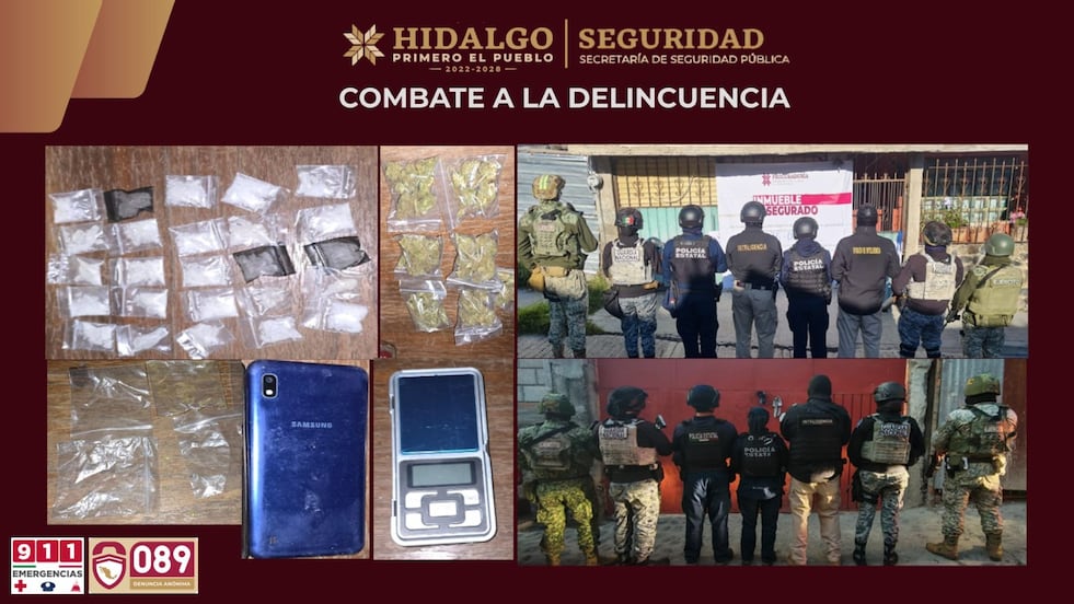 Cateos en Mineral del Monte dejan dos detenidos y aseguran droga