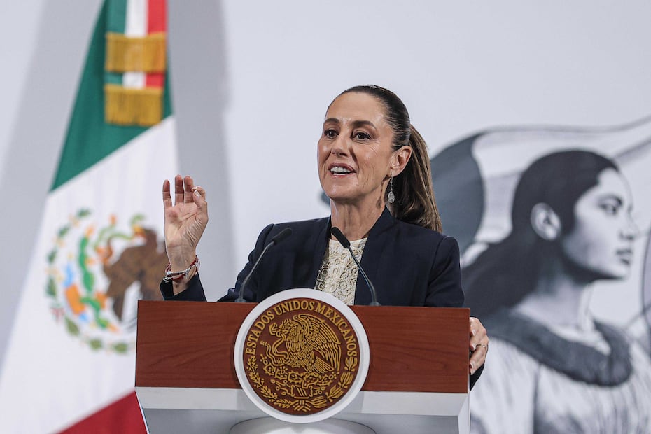 La presidenta Claudia Sheinbaum durante la conferencia matutina desde Palacio Nacional. Foto: Agencia EL UNIVERSAL/Gabriel Pano/EELG