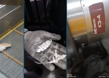 Sube escaleras del Metro al revés y se atora tenis por cordón suelto