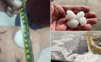 Galería: Cae granizada inusual en Pachuca; reportan bloques de hielos de hasta 4 centímetros