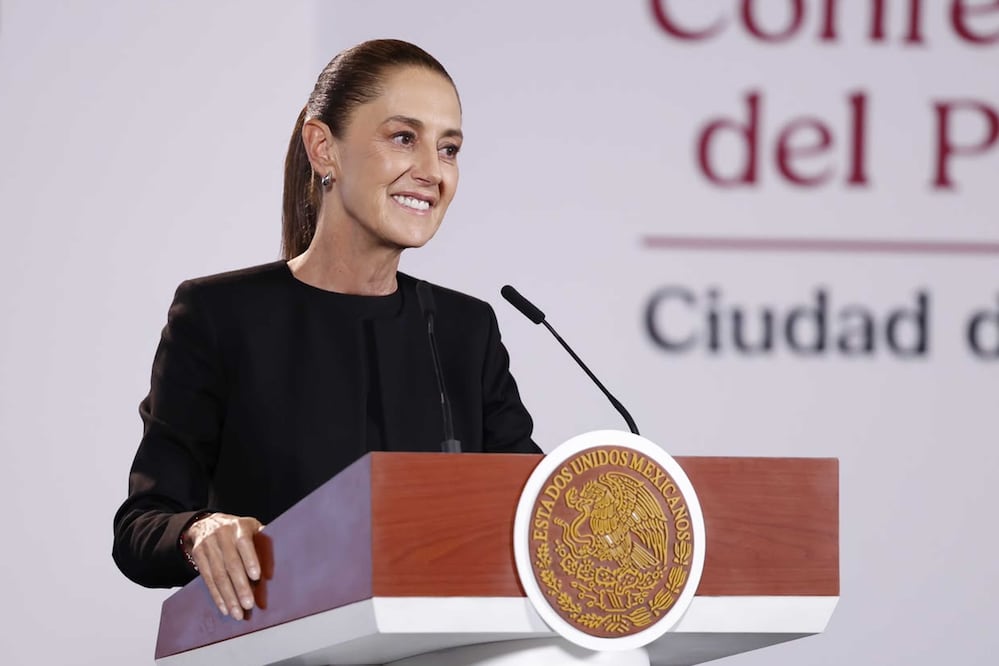 La presidenta Claudia Sheinbaum durante su conferencia matutina desde Palacio Nacional. Foto: Agencia EL UNIVERSAL/Diego Simón Sánchez/RDB.