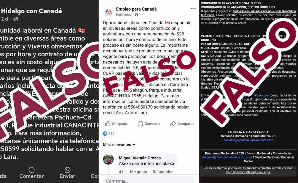 STPSH advierte sobre fraudes laborales en redes sociales | Capturas de pantalla