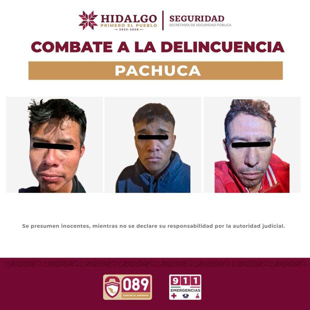 Detienen a tres presuntos narcomenudistas en operativo en Pachuca | Fotos: SSPH