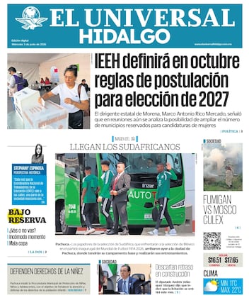 Portada El Universal Hidalgo 3/6/26