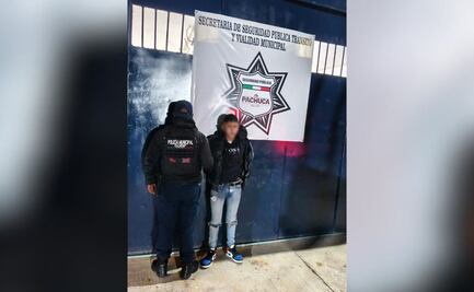 Motociclista con orden de aprehensión intenta escapar de policías en Pachuca y termina accidentado