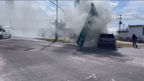 Choque en carretera Pachuca-Actopan deja dos lesionados