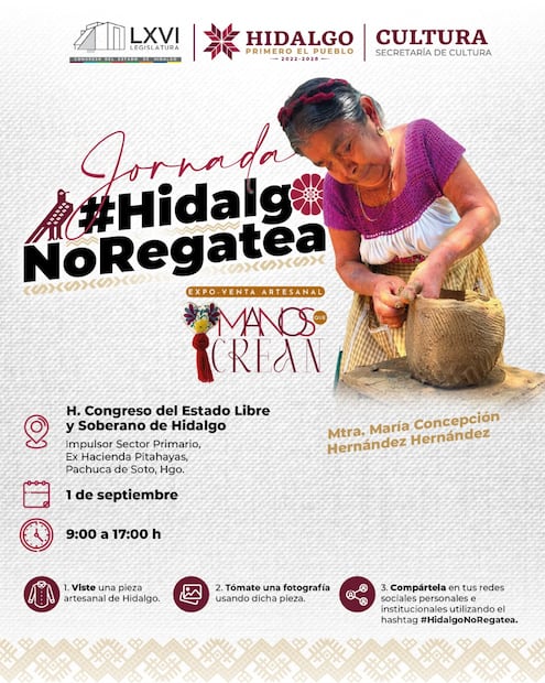 ¡El talento artesanal de Hidalgo no se regatea! Cortesía: Cultura Hidalgo